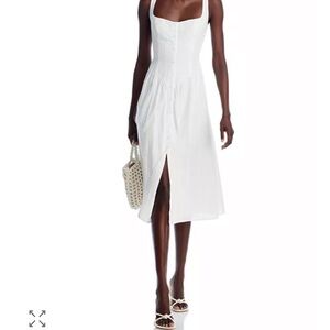 Elegant Eyelet White Sleeveless Dress sz S nwot